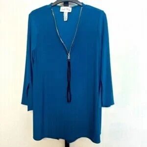 Coldwater Creek Teal Tunic Top
